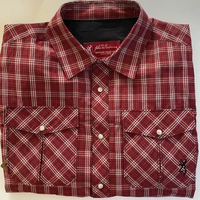 Vtg JOHN BROWNING Heritage Collection L Mens Shirt Long Sleeve-Signature Pdt USA