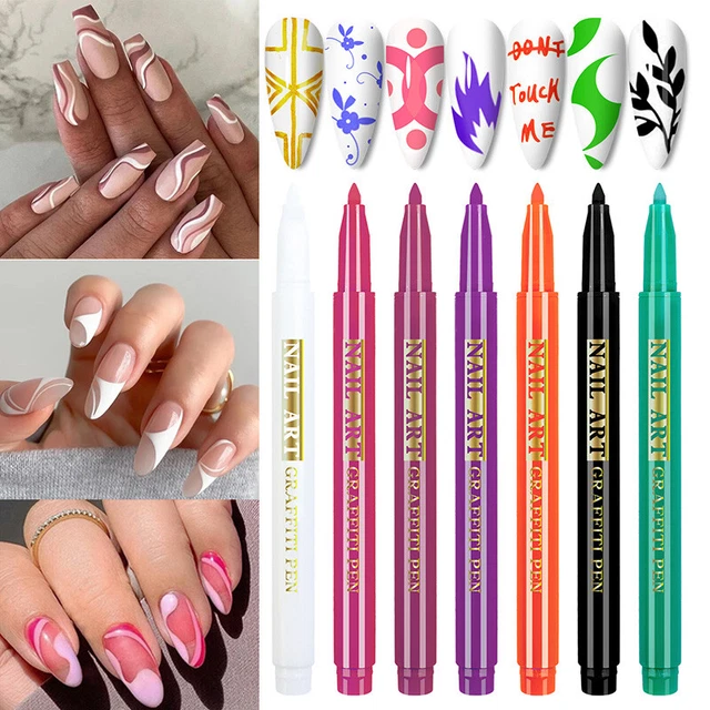 Nail Art dibujo lápiz de graffiti cepillo resistente al agua hágalo usted mismo 3dabstract Line ⭐