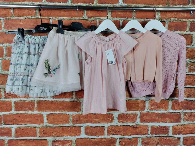 GIRLS BUNDLE AGE 3-4 YEARS NEXT H&M etc PINK TOP CARDIGANS PARTY SKIRT SET 104CM
