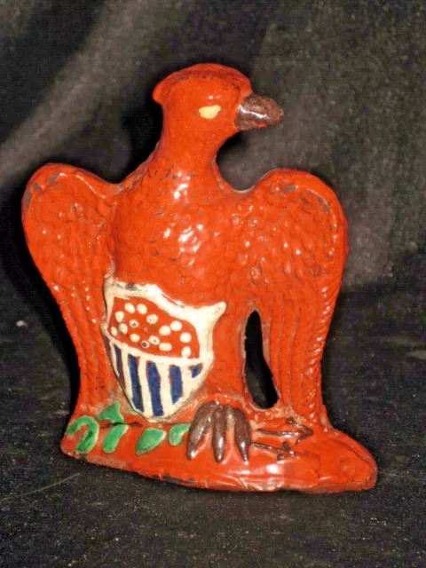 EAGLE w/SHIELD American Made Redware Pottery Turtle Creek Potters Lead Glaze 4"