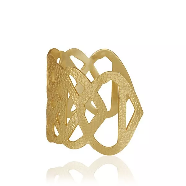 Gold Dotted Band Spiral Infinity Open Style Bangle Bracelet For Special Wedding 3