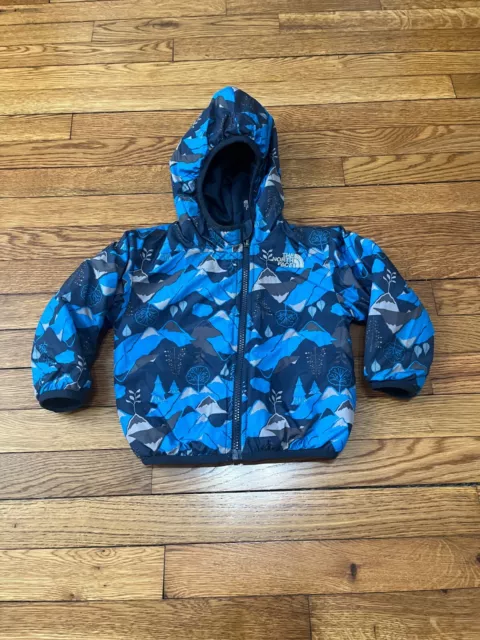 THE NORTH FACE Infant Toddler Boys Reversible Jacket Coat 12-18 MONTHS Blue EUC