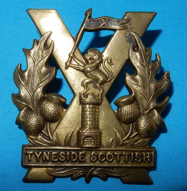 Ww1 Era Tyneside Scottish Glengarry Cap Badge British Military World War I Brass