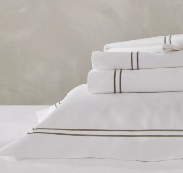 White Company Symon Cable de Doble Fila Super King Hoja Plana (1000 Hilos)