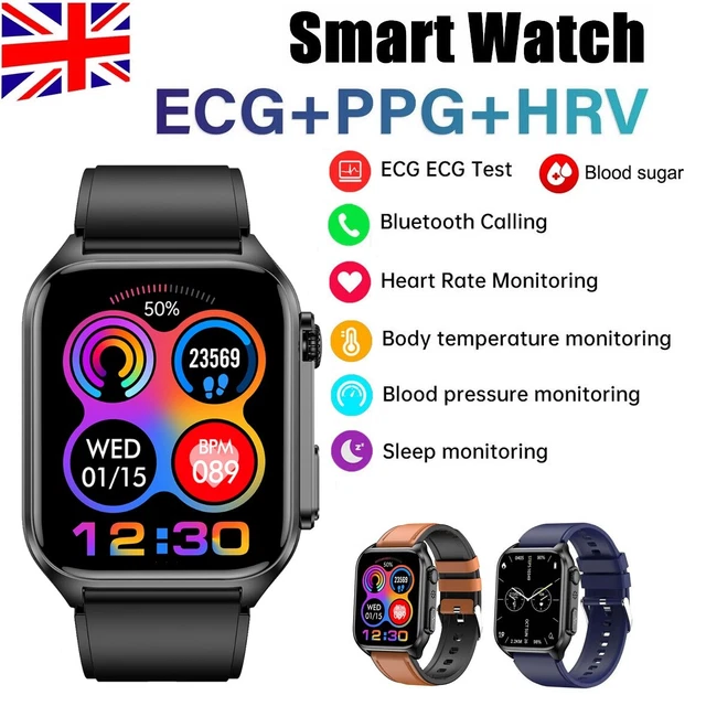 SMART WATCH ECG/PPG glucosio nel sangue pressione sanguigna frequenza