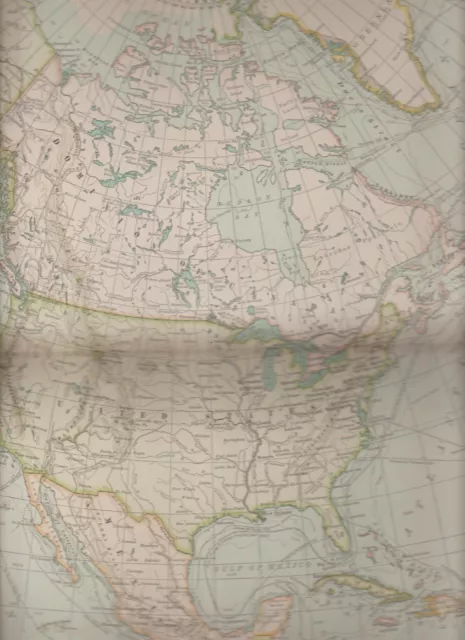 North America Century Atlas 1897 Antique Map #4 11 3/4 x 16