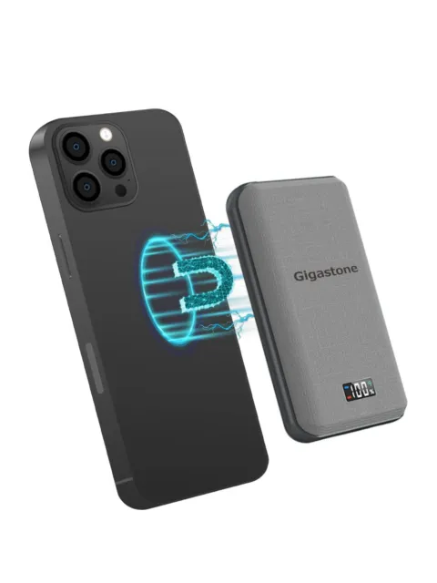Gigastone Magnetic Wireless Power Bank 10000mAh Portable Magnetic Charger,Type-C