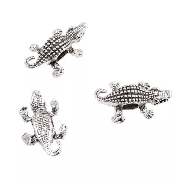 10 pièces bricolage tête de Crocodile perlée pour Bracelets connecteur...