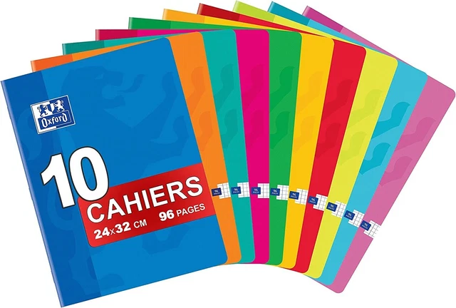 Oxford Classique - Lotto di 10 quaderni con graffette, formato grande, 24 x 32 c