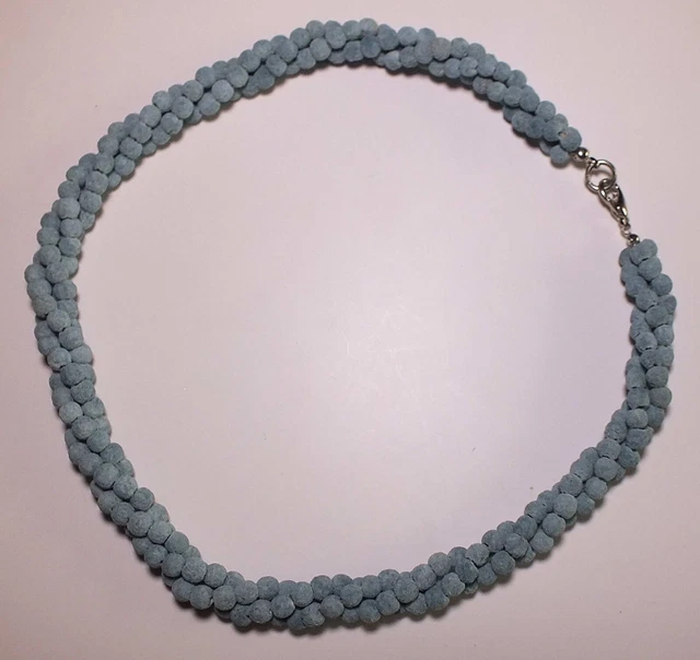Collier Ras Du Cou En Turquoise Naturelle Avec Perles Rondes - Laiton Réglable - Neuf Sans Emballage