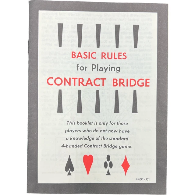 VINTAGE 1966 MILTON Bradley Basic Rules For Playing Contract Bridge