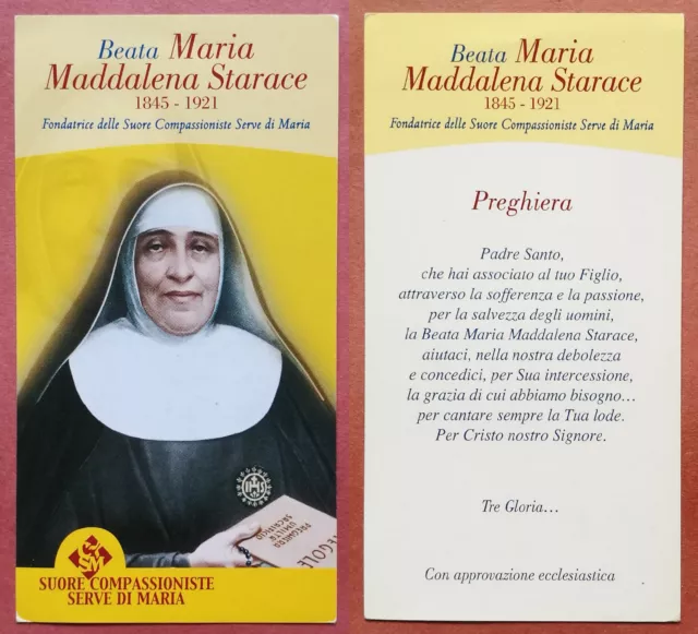 Santino Holy Card: Beata Maria Maddalena Starace