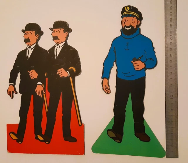 Lot 4 Têtes De Marionnettes Tintin – Haddock, 2 Dupond – Hergé – France 1972 – Neuf