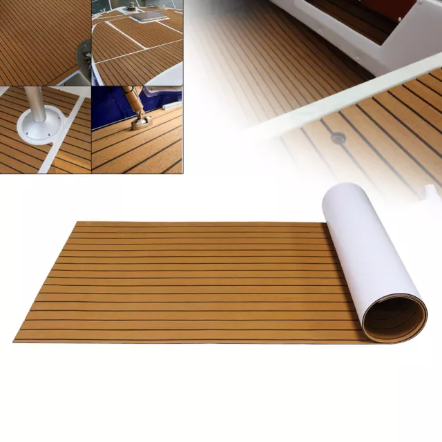 "Barco de espuma EVA yate alfombra de suelo teca antideslizante autoadhesiva 106''X35"