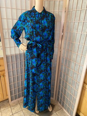 NWOT Diane von Furstenberg floral maxi shirt dress 6 oversized