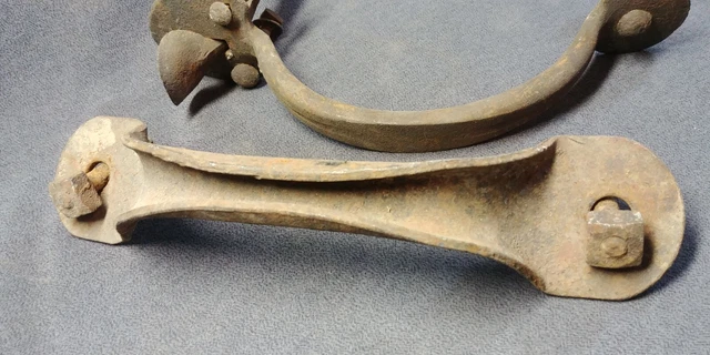 3 Large Antique Barn Door Gate Pull Handle Hardware Thumb Latch Industrial 10" 5