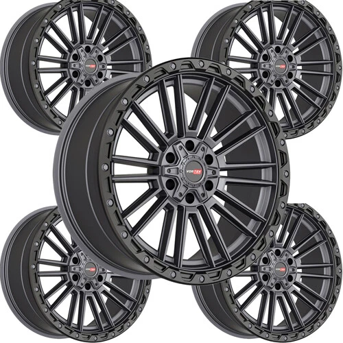 (Set of 5) Vortek VRT-604 17x9 6x135/6x5.5" +0mm Gunmetal Wheels Rims 17" Inch