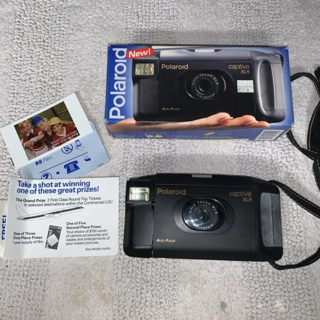 Vintage Polaroid Captiva SLR 1993 Auto Focus Instant Film Camera Tested Working