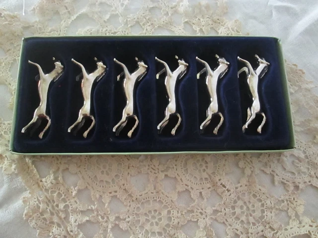 Porte-couteaux (12) - Métal argenté - Chevaux arabes au galop | Barnebys