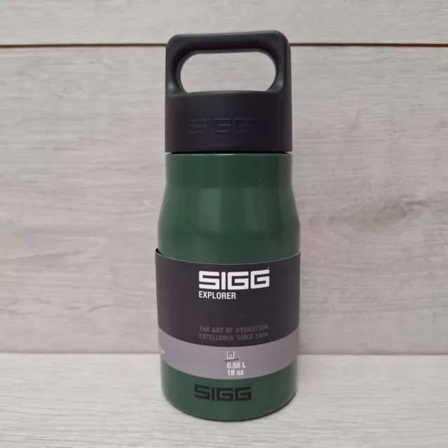 SIGG Explorer - Metal Leak Proof Water Bottle 550ml Green Leaf BPA Free New