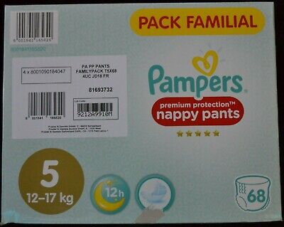 66 Couches Culottes Pampers Prenium Protection Nappy Pants Taille 5 (12-17 Kg)