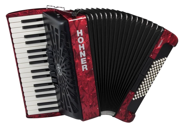 Top Hohner Bravo III 72 SilentKey Akkordeon Rot inkl. Gigbag & Trageriemen