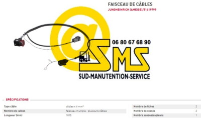 Jungheinrich JUNGHEINRICH CABLE FAISCEAU COMMANDE 51419799 ELECTRIQUE ERE 120 125 225 ORIGINE 