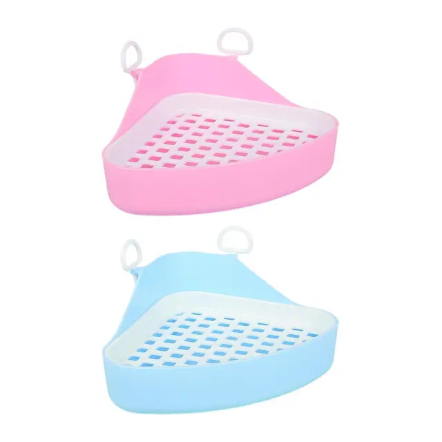 Bac à litière d'angle Triangle Potty Trainer Tray pour Bunny Hamster