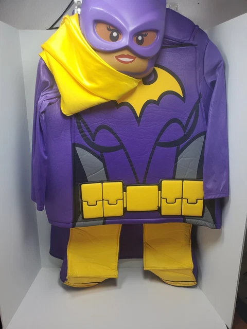 Purple Lego Batgirl Costume Size L 10 - 12 The Batman Movie Mask Cape Pant Top