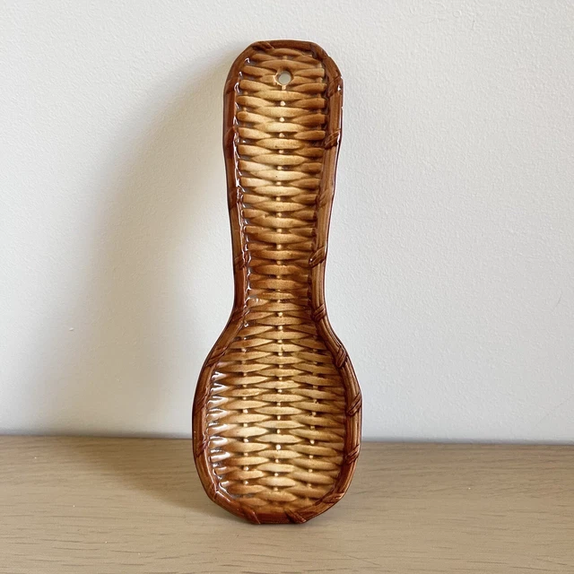 Vintage OTAGIRI Spoon Rest Holder Made in Japan 1983 Woven Cottage Core