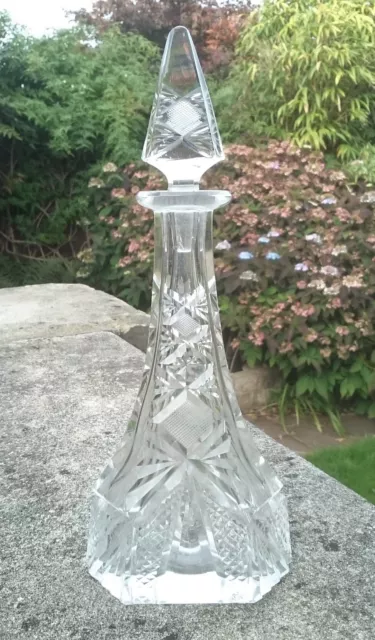 Antique Victorian Baccarat? Eiffel Tower Cut Glass Crystal Perfume Scent Bottle