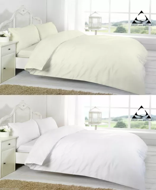 Fitted or Flat Sheet or Duvet Cover Set 200 Thread Count 100% Egyptian Cotton