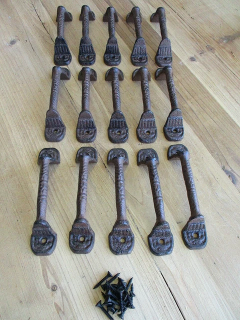 15 Handles Gate Drawer Pulls Pulls Shed Cabinet Door Handles Cast Iron RUSTIC