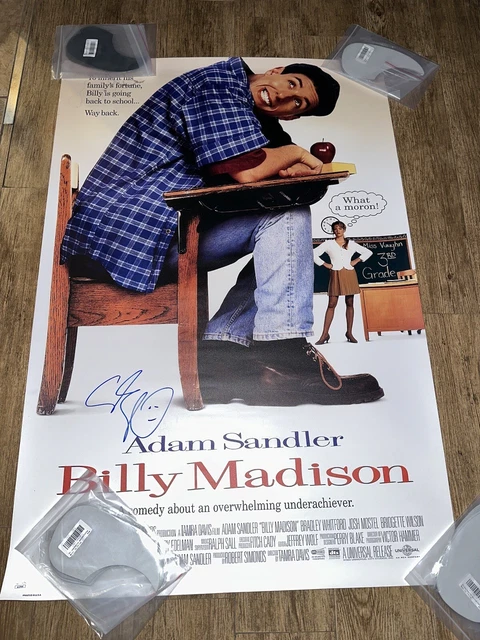 Adam Sandler Signed Billy Madison  Full Size 27X40 Movie Poster Jsa