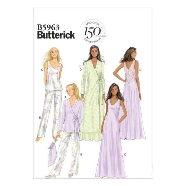 Butterick Ladies Easy Sewing Pattern 5963 Dressing Gown, Pyjamas & Sleepw...