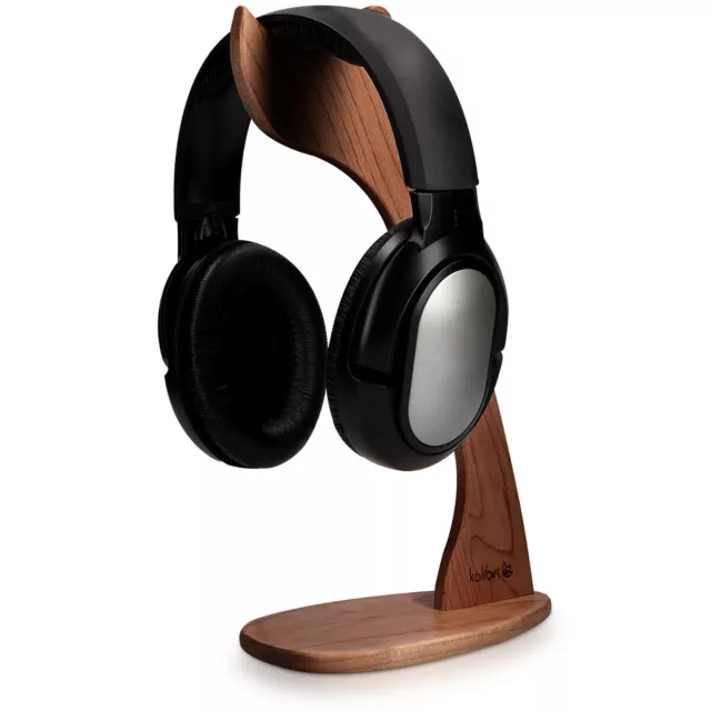 Soporte universal de madera de nogal para auriculares cascos headset para mesa