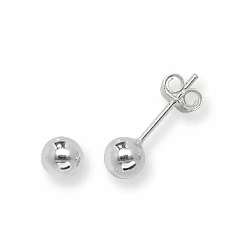 Pair Sterling Silver studs  5 mm Ball Stud Earrings 0.69 Grams - Gift Boxed
