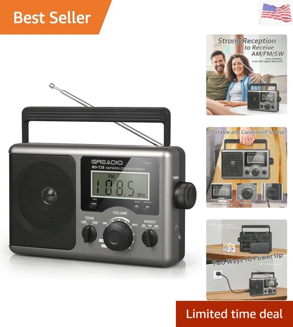 PORTABLE SHORTWAVE RADIO with Best Reception,AM FM Transistor,LCD ...