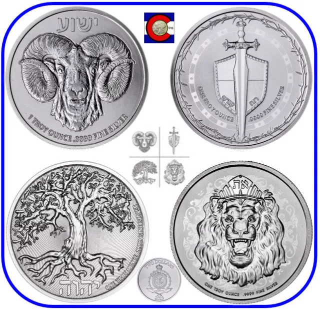 2023 Niue Truth Series - Lion, Tree, Ram, & Sword - Set of (4) 1 oz Silver Coins