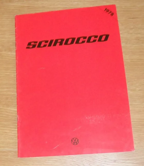 Volkswagen VW Scirocco Brochure 1977-1978 - 1.6 GLS