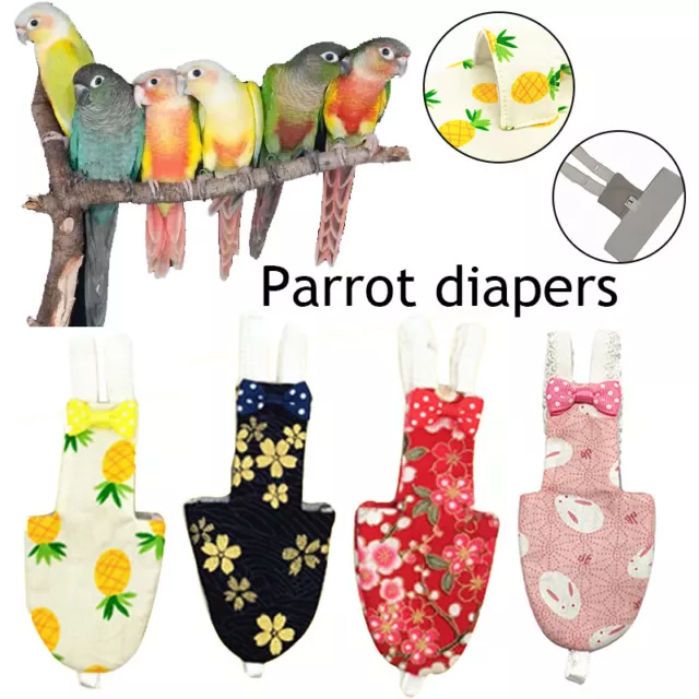 🔥 Bird Parrot Diaper Cockatiel Pigeons Nappy Pet Birds Flight Pants #