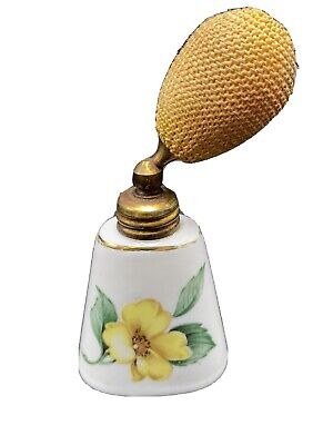 Vintage Porcelain Perfume Atomizer with Squeeze Bulb Flower Made in Austria