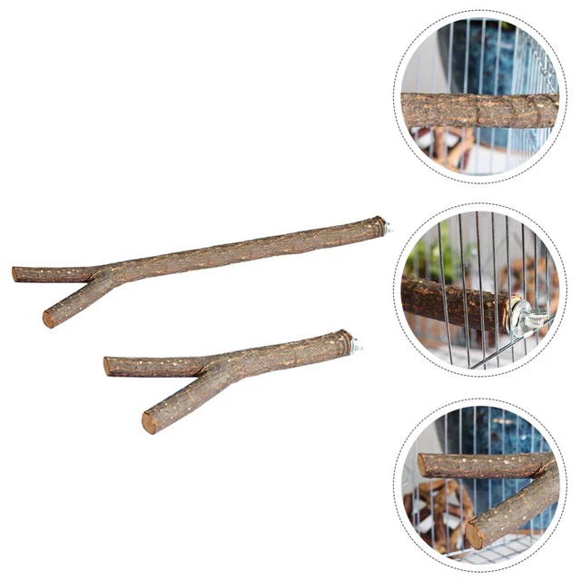 2pcs Papagei Cage Standing Racks Vogelkäfig Holzgabel Ständer Käfigzubehör