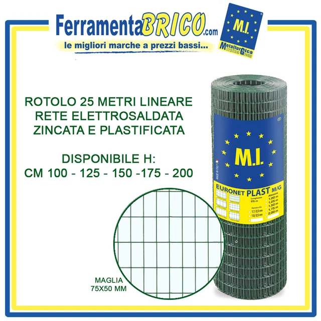 Rete Elettrosaldata Zincata E Plastificata Verde - Per Recinzioni, Altezze 80-200cm, Lunghezza 25m - Foto 4