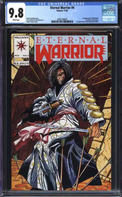 Eternal Warrior #4 Cgc 9.8 White Pages // 1St Appearance Bloodshot Marvel 1992
