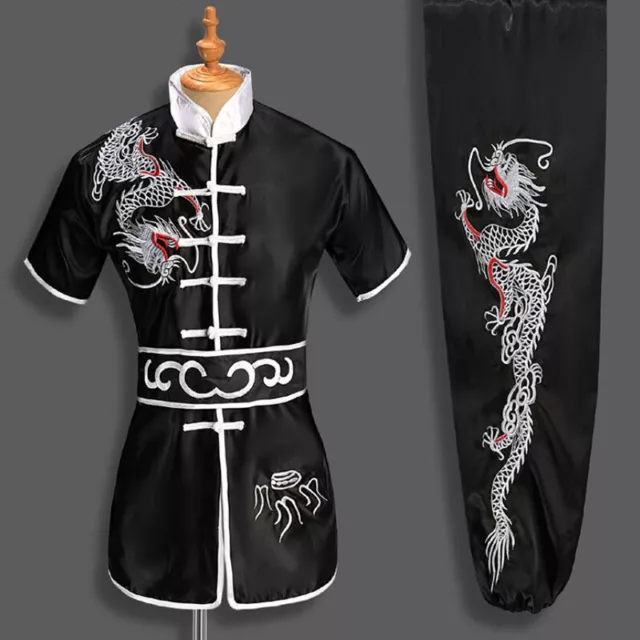 Chinese Kung Fu Tai Chi Silk Uniform Martial Arts Suit Wushu Dragon Clothes Gift