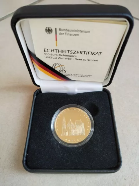 100 Euro Goldmünze UNESCO-Welterbe Dom zu Aachen