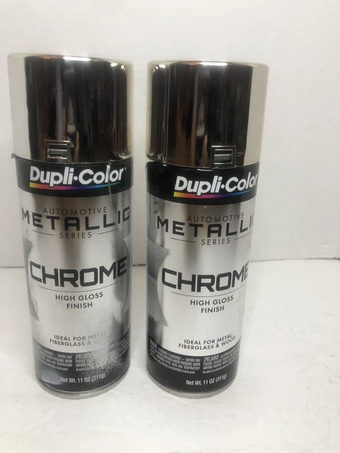 Duplicolor CS101 Instant Chrome Metallic Enamel Spray Paint 12 Oz Can (2 pack)
