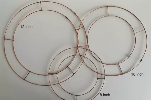 Flat Wire Wreath Rings 8, 10 or 12 inch widths for Christmas Crafts and Wreaths