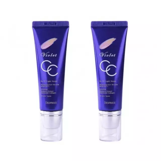 Crema Deoproce Violeta CC No.13 Beige Claro FPS50+ PA+++ 50g*2 piezas - ENVÍO GRATUITO